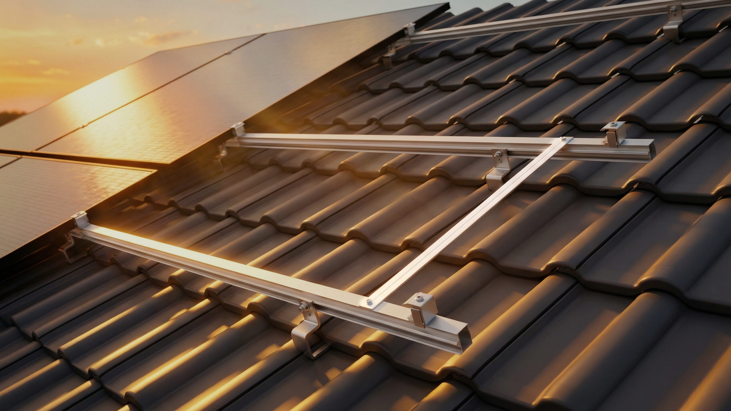 Solarmodule auf einem Dach installiert